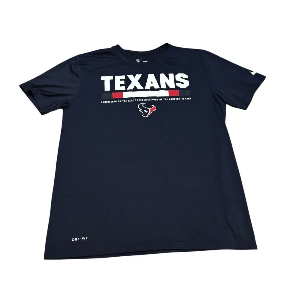 Nike Houston Texans Graphic Tee Navy‎ Blue Mens Large NFL Sideline Apparel